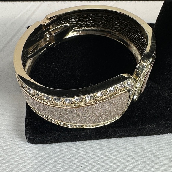 Sparkling Tan/Silver and Gold Tone Women's Bracelet - Picture 2 of 12